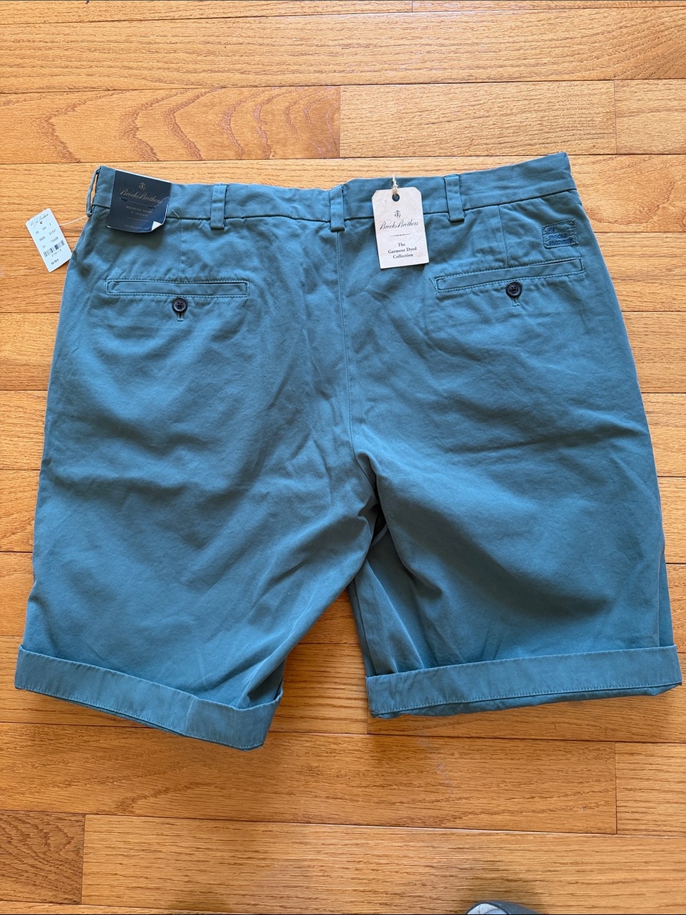 Brooks Brothers Teal Cotton Chino Flat Front Shorts